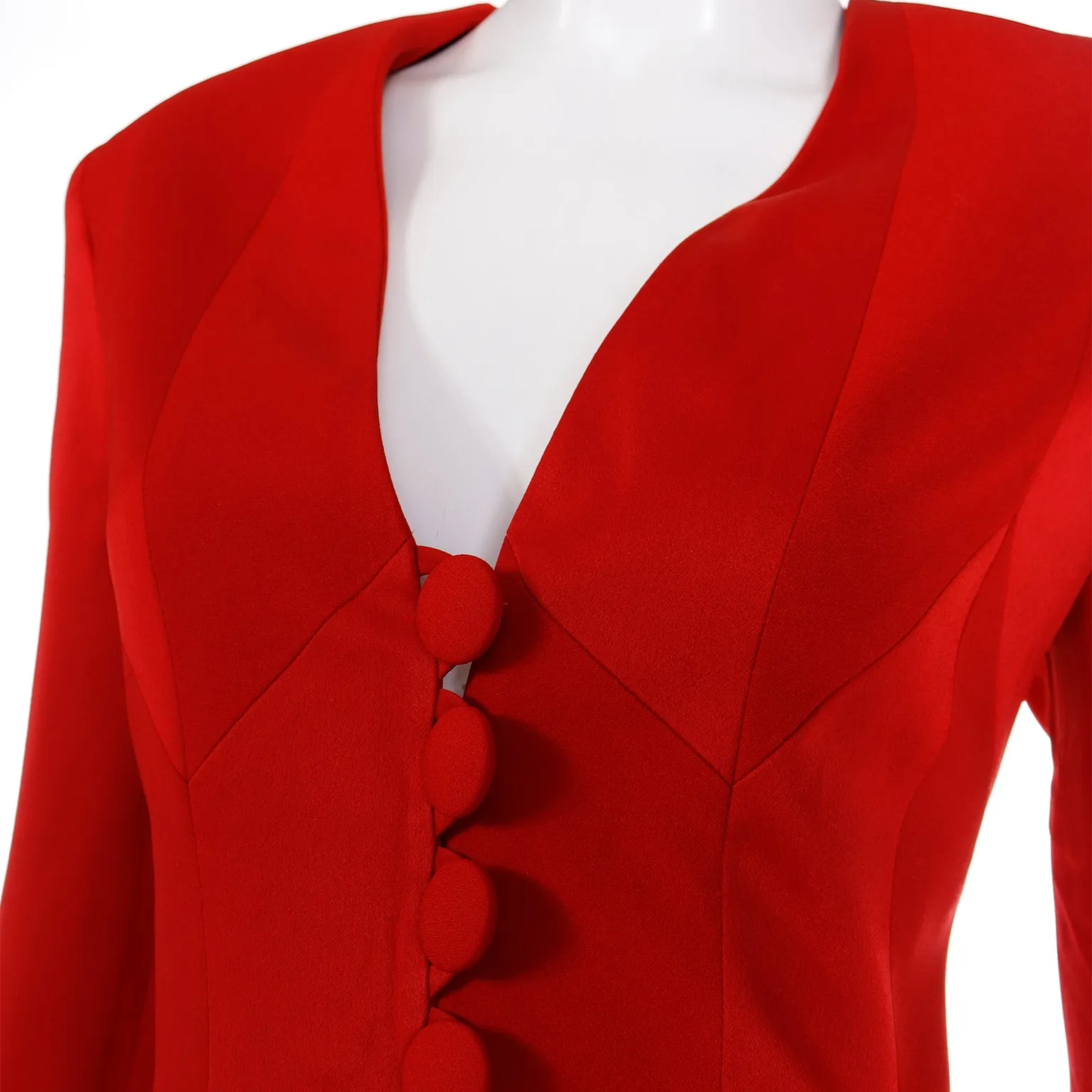 1990s Franco Moschino Cheap and Chic Vintage Red Blazer Jacket