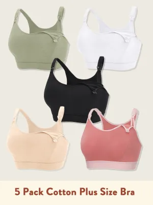 5 Pack Cotton Plus Size Bra