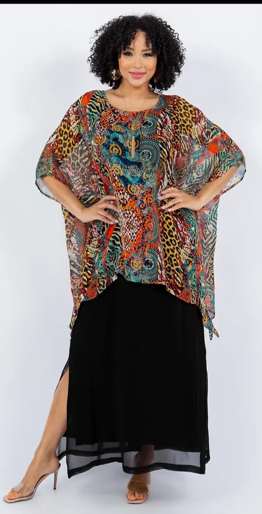 Aboriginal Dreaming Oversize Tunic Top Lagenlook Boho Hippie Chic SML-6X 