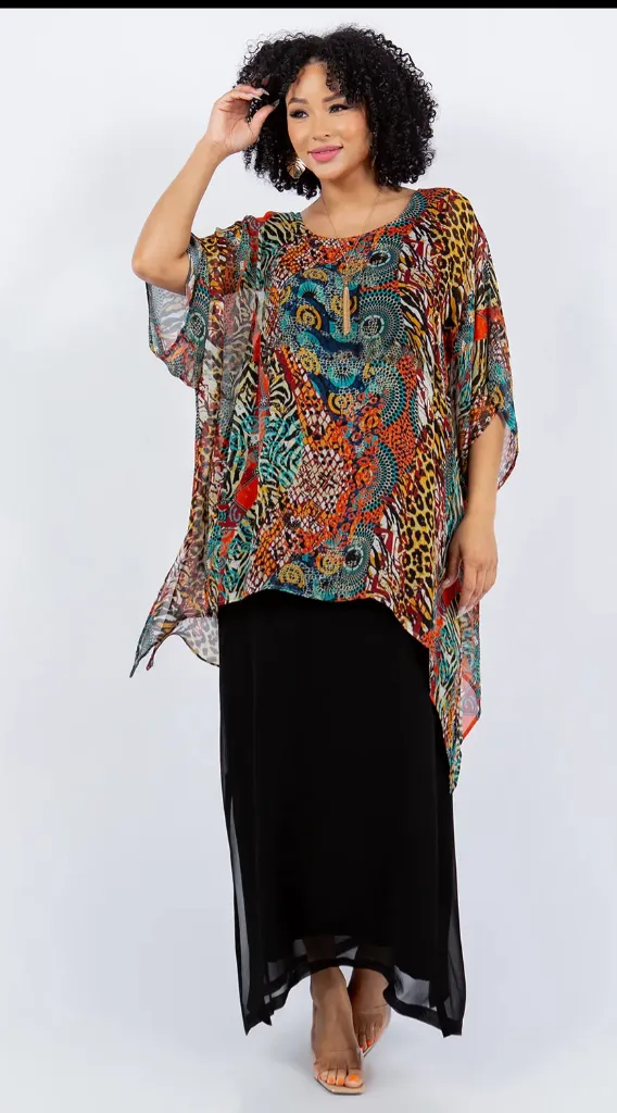 Aboriginal Dreaming Oversize Tunic Top Lagenlook Boho Hippie Chic SML-6X 