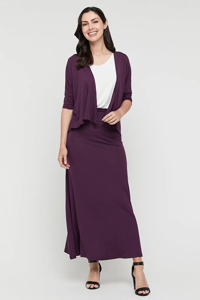 Bamboo Drape Cardi - Plum