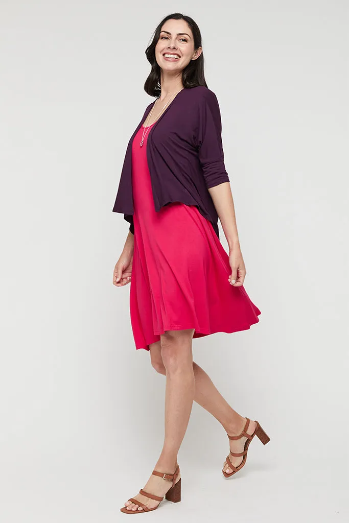 Bamboo Drape Cardi - Plum