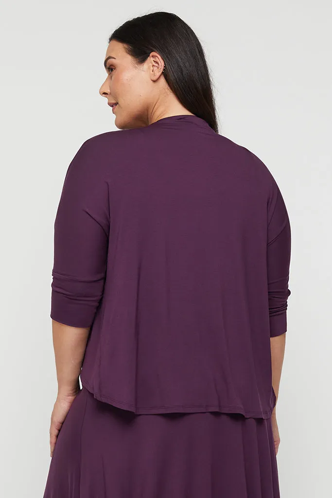 Bamboo Drape Cardi - Plum