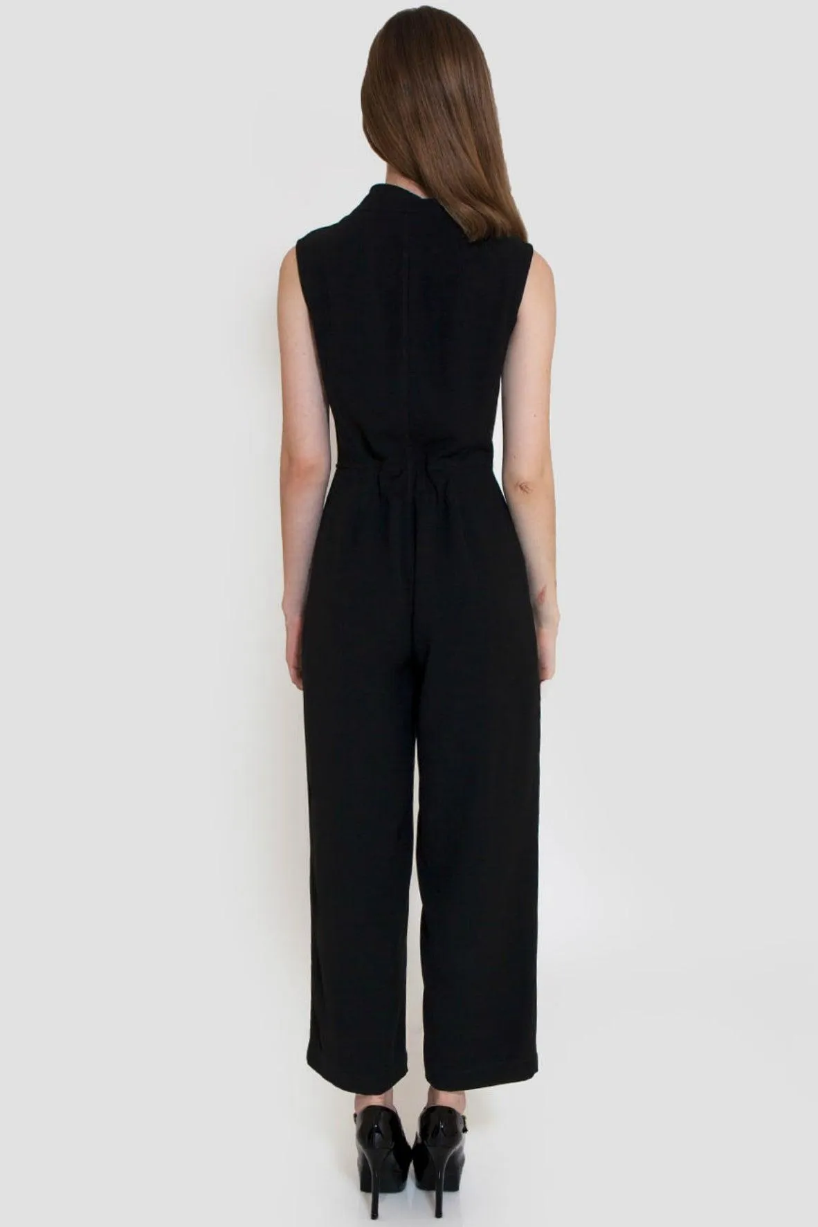 Black Jumpsuit With Bow Belt