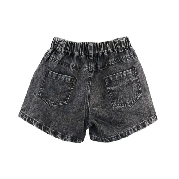 Black Rhinestone Stud Denim Shorts