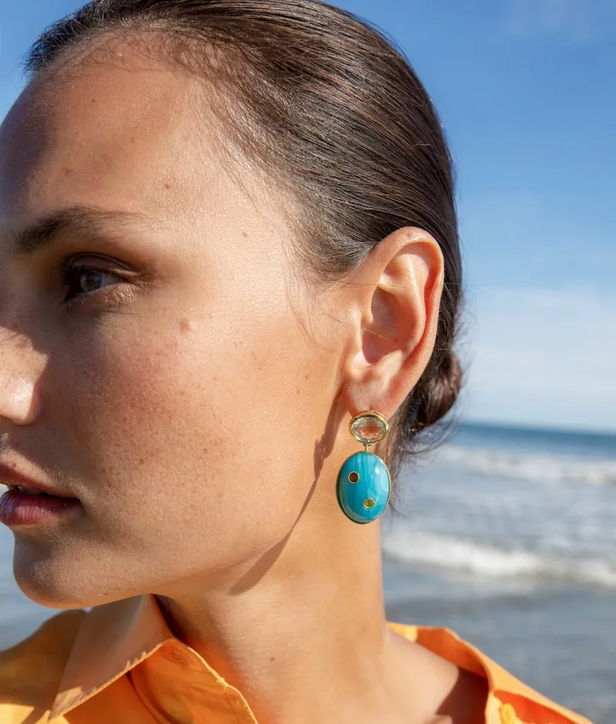 Blue Mountain Earrings in Blue