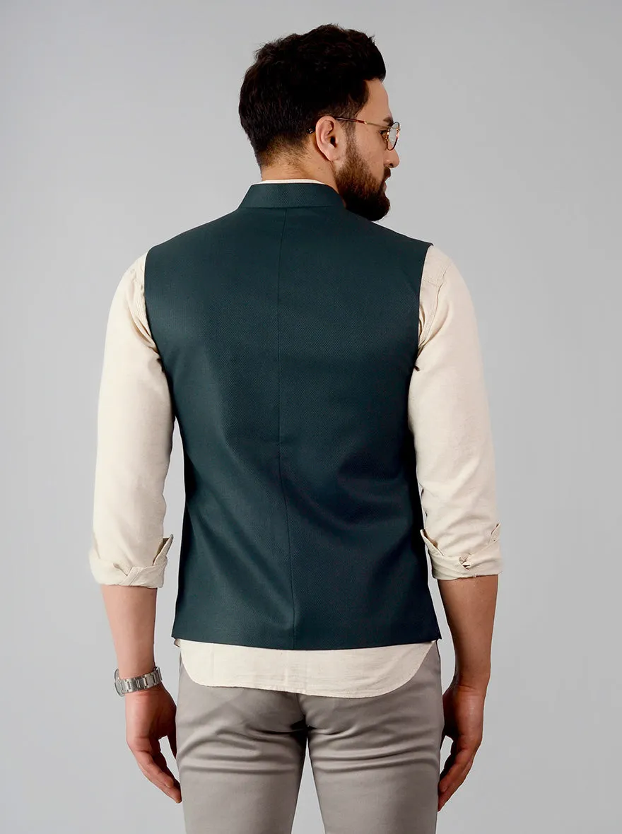 Bottle Green Bandhgala Jacket | Greenfibre