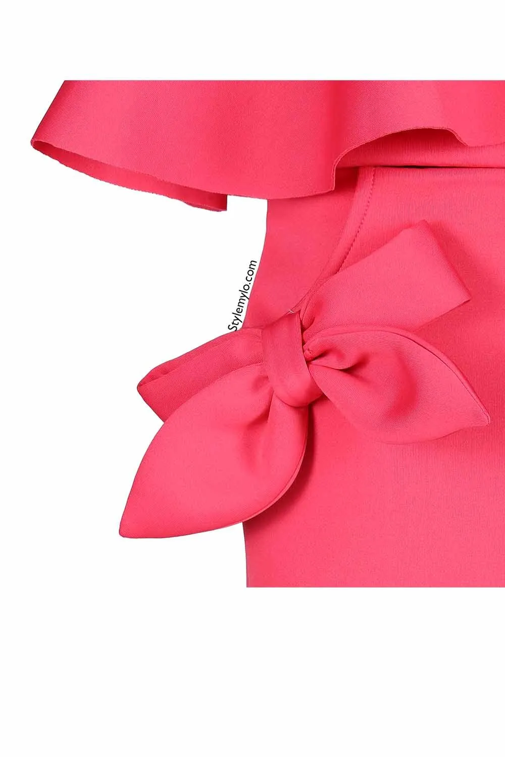 Bow Knot Ruffle Crop Top With Bow Skirt