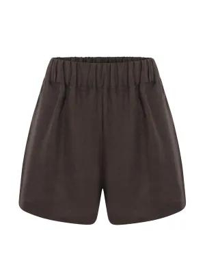 Brown linen shorts