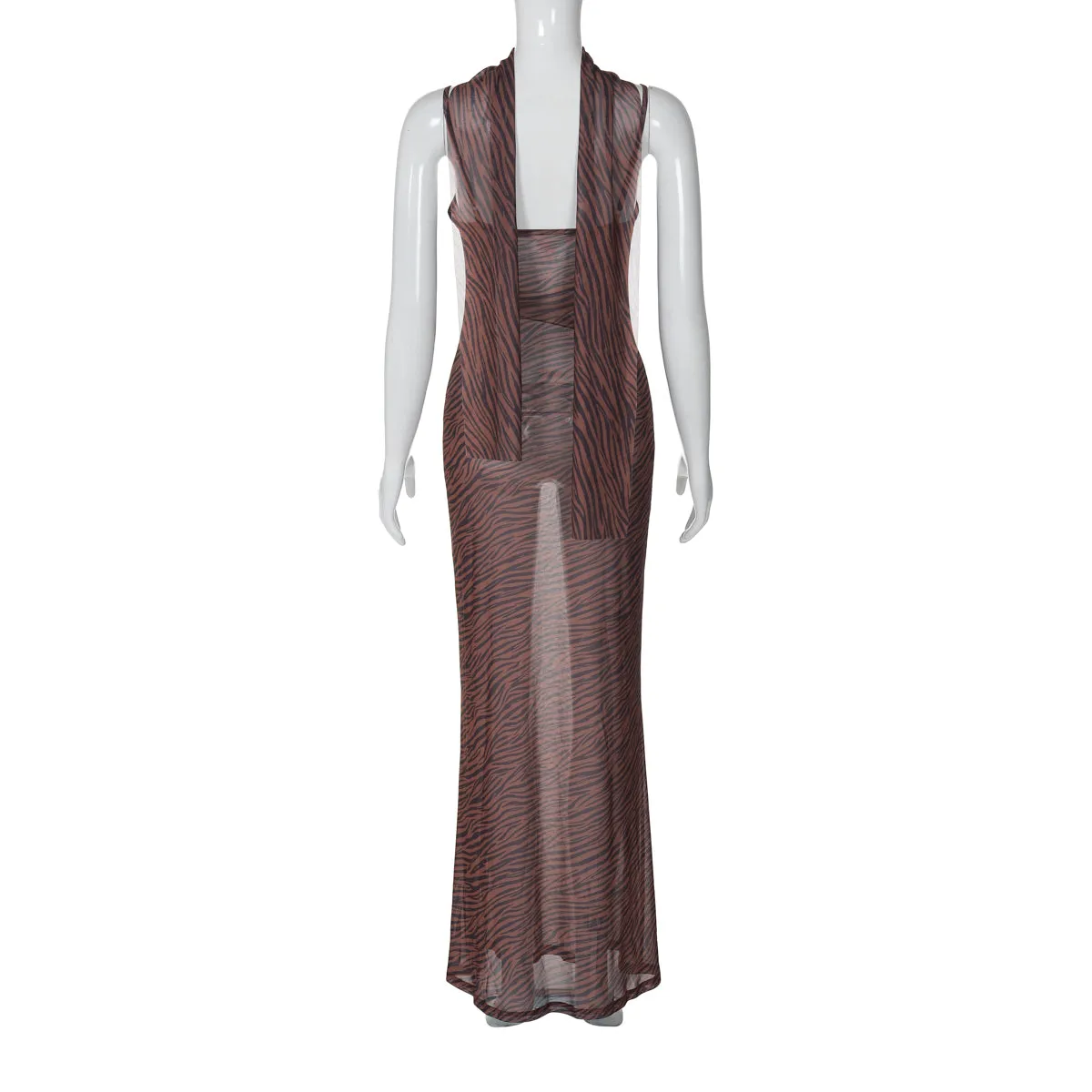 Calani Printed Mesh Maxi Dress