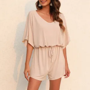 Casual Bat Sleeve Loose Plain Jumpsuits Wholesale