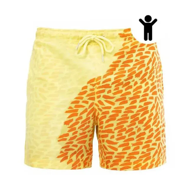 Children Encounter Water Change Color Beach Shorts Swim Trunks