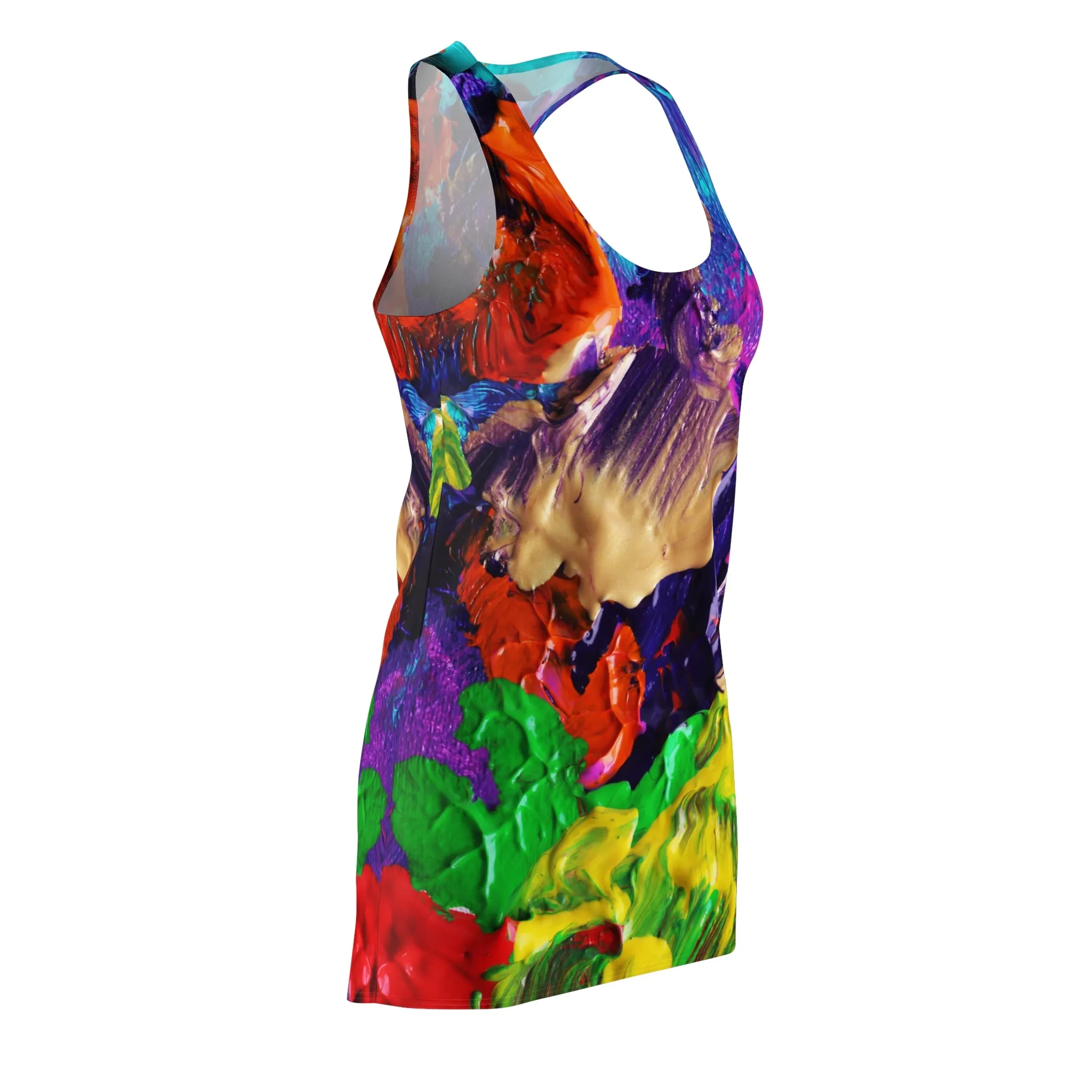 Color Paintings - Inovax Women's Cut & Sew Racerback Dress