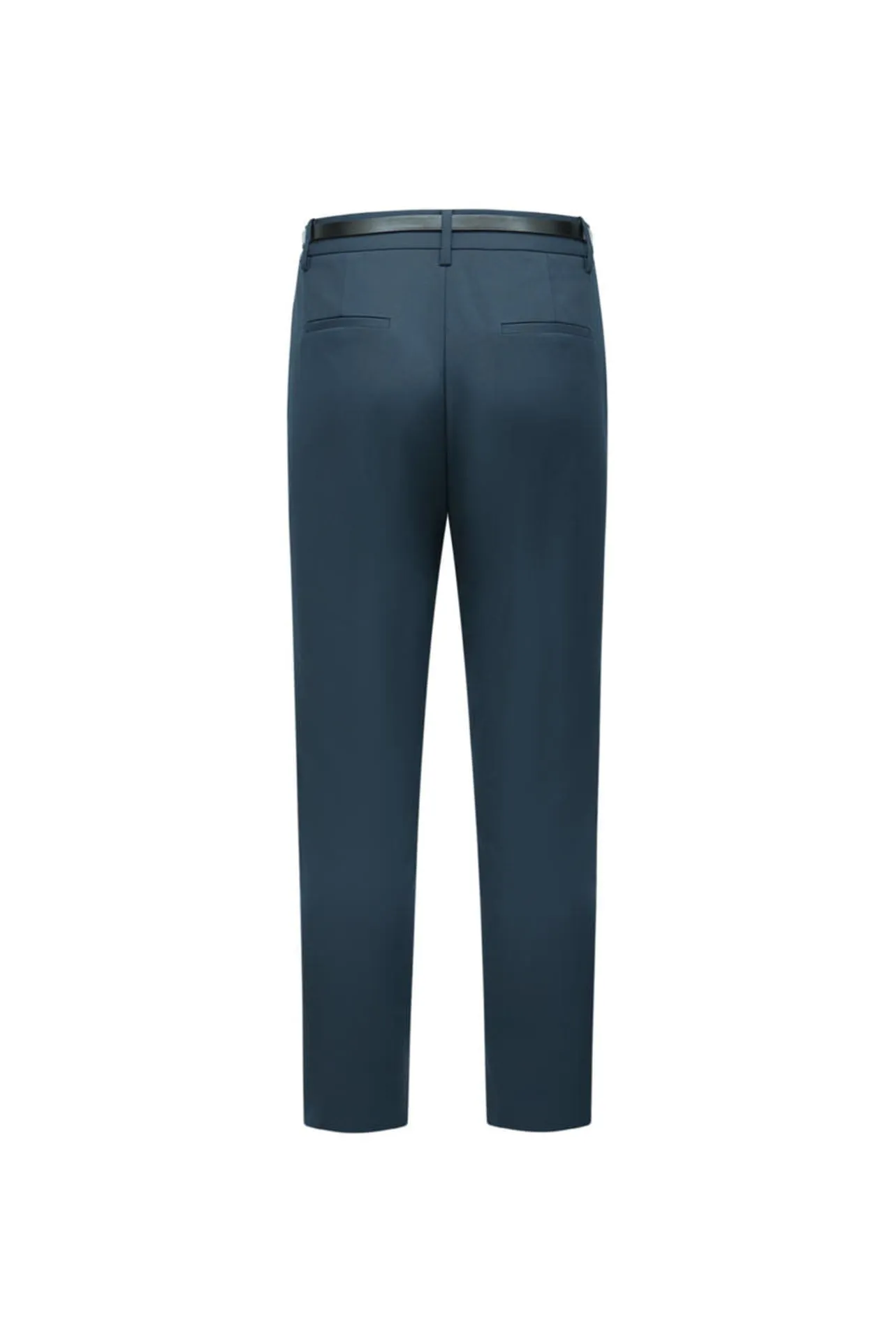 Cotton Blend Cropped Skinny Pants With Belt