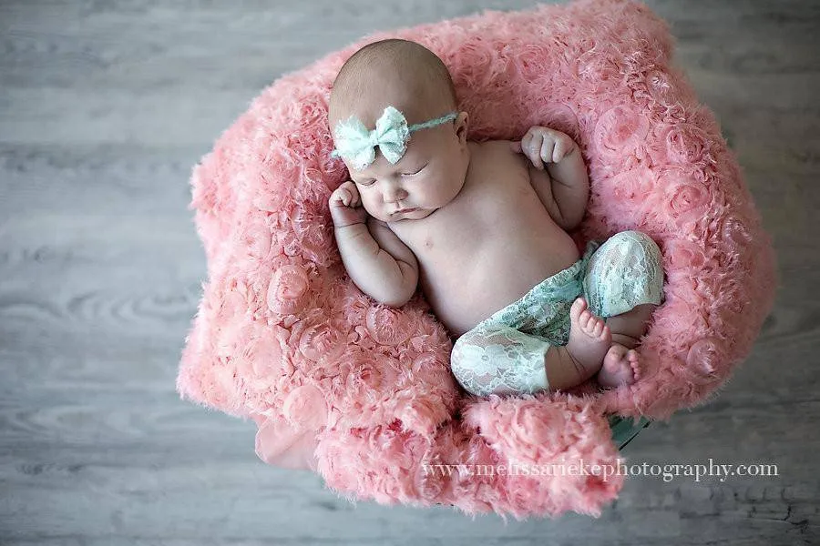 Cream White Lace Pants and Lace Bow Mohair Headband