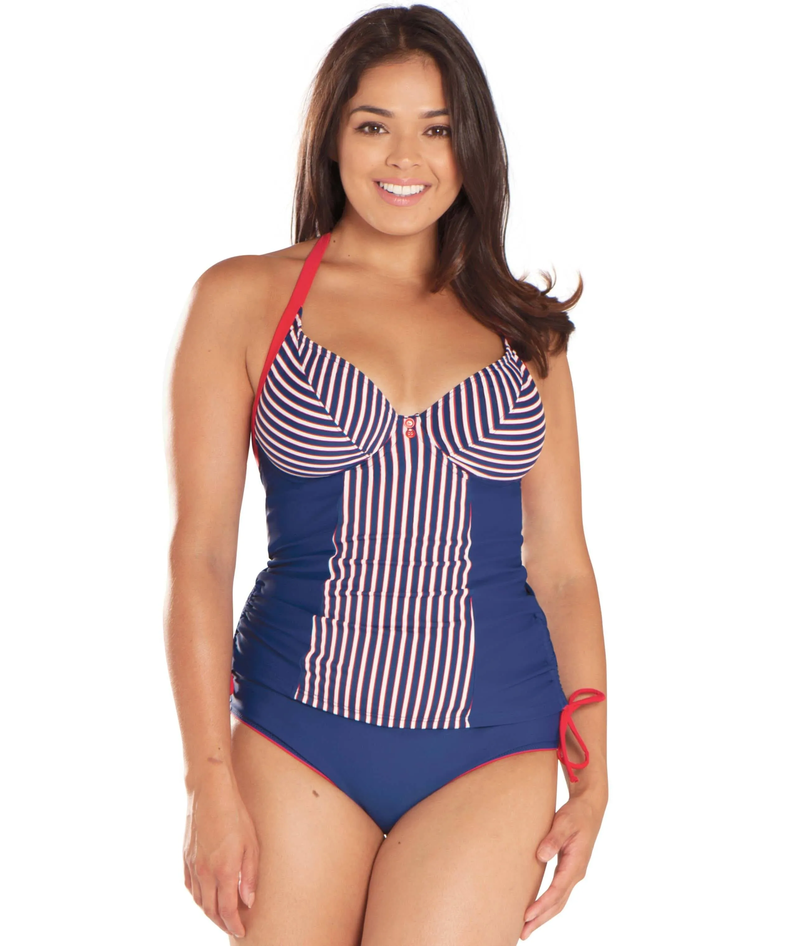 Curvy Kate Ahoy Halterneck Tankini - Nautical Stripe