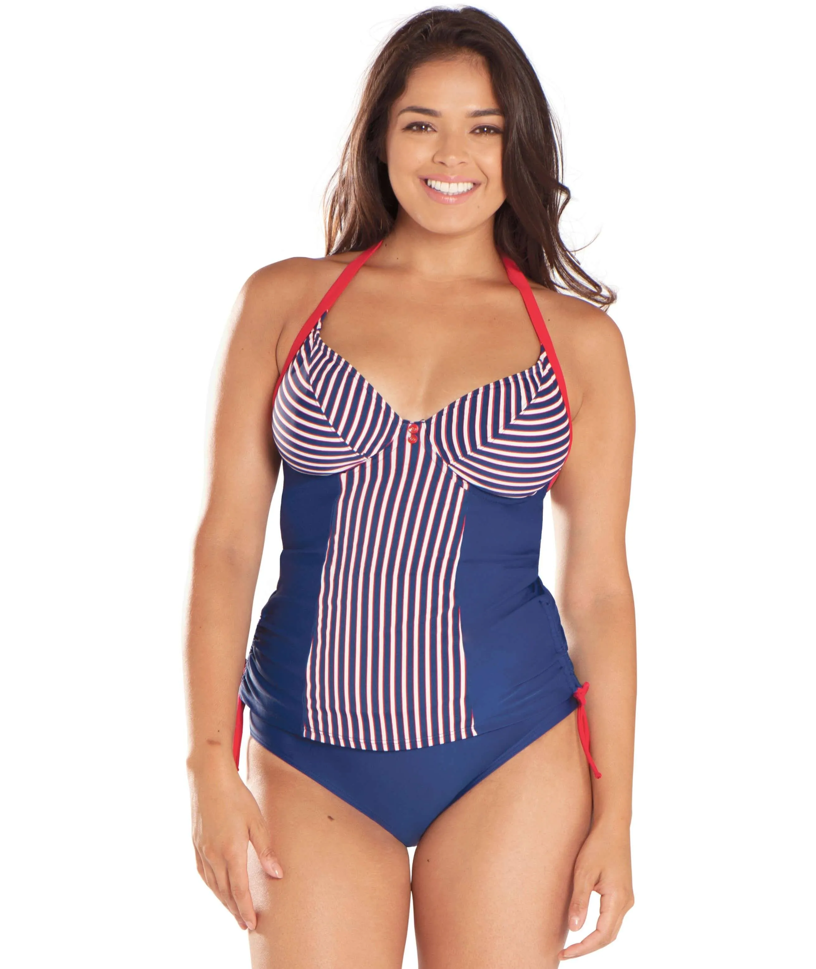 Curvy Kate Ahoy Halterneck Tankini - Nautical Stripe