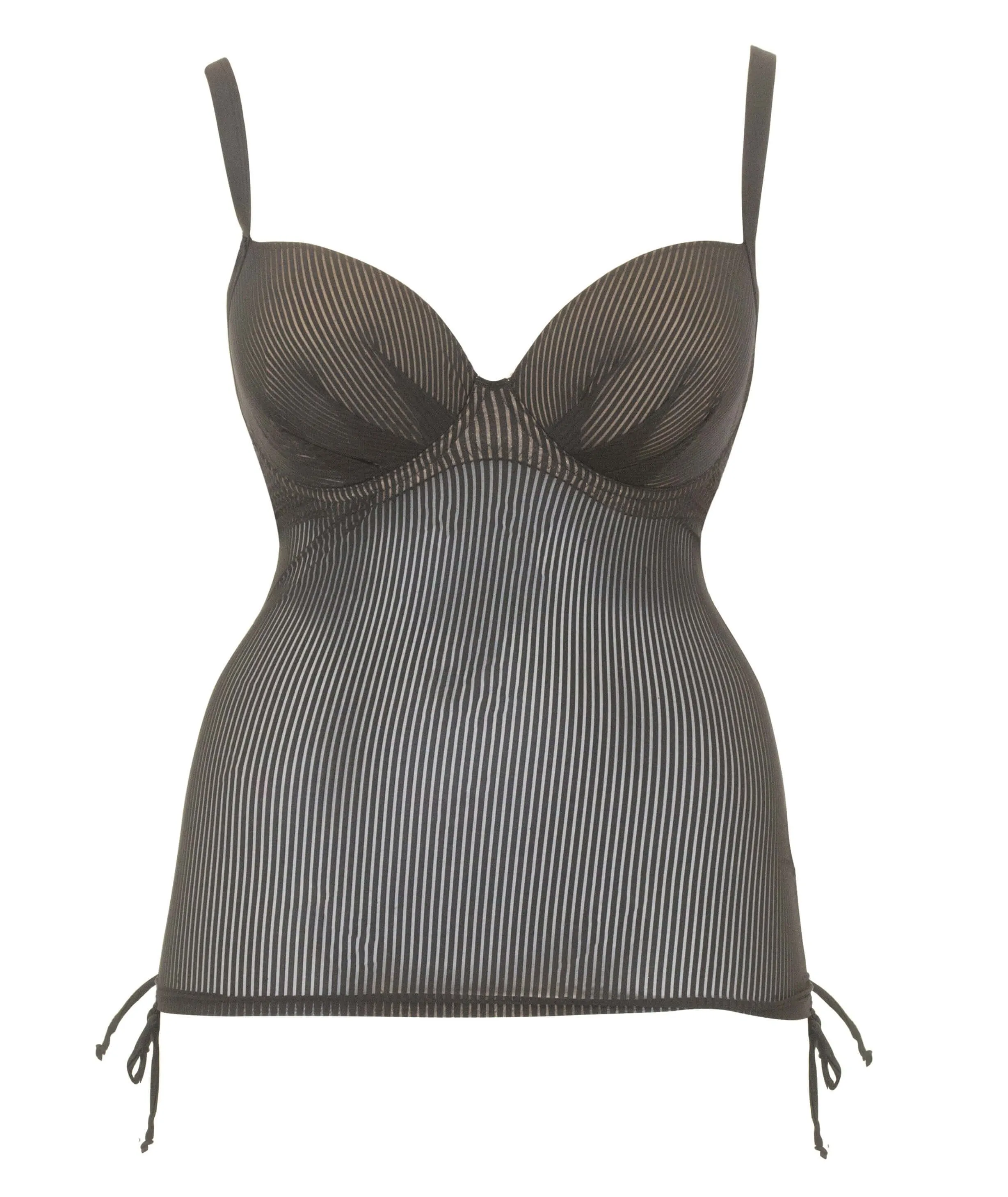 Curvy Kate Onyx Plunge Tankini - Black Stripe