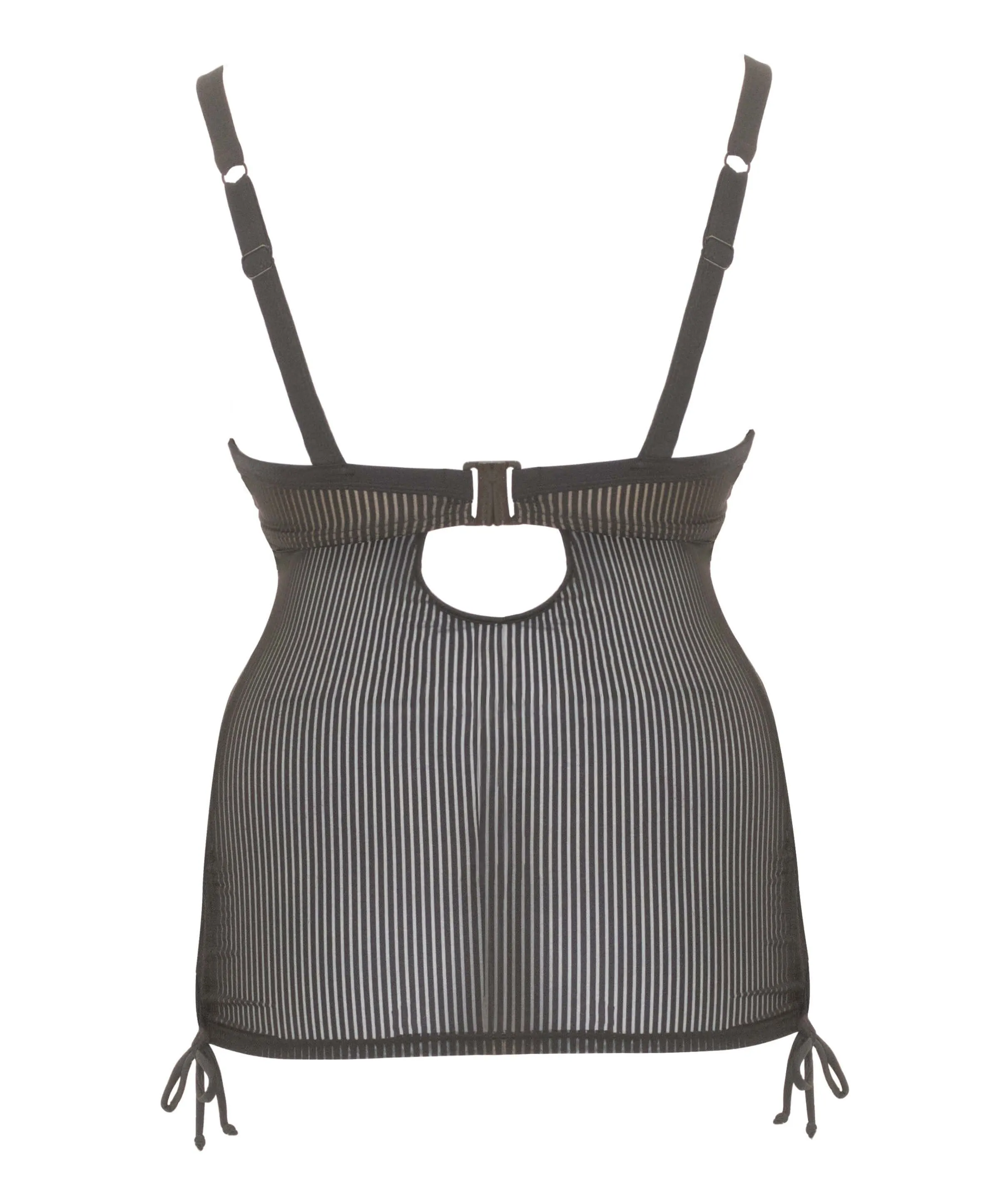 Curvy Kate Onyx Plunge Tankini - Black Stripe