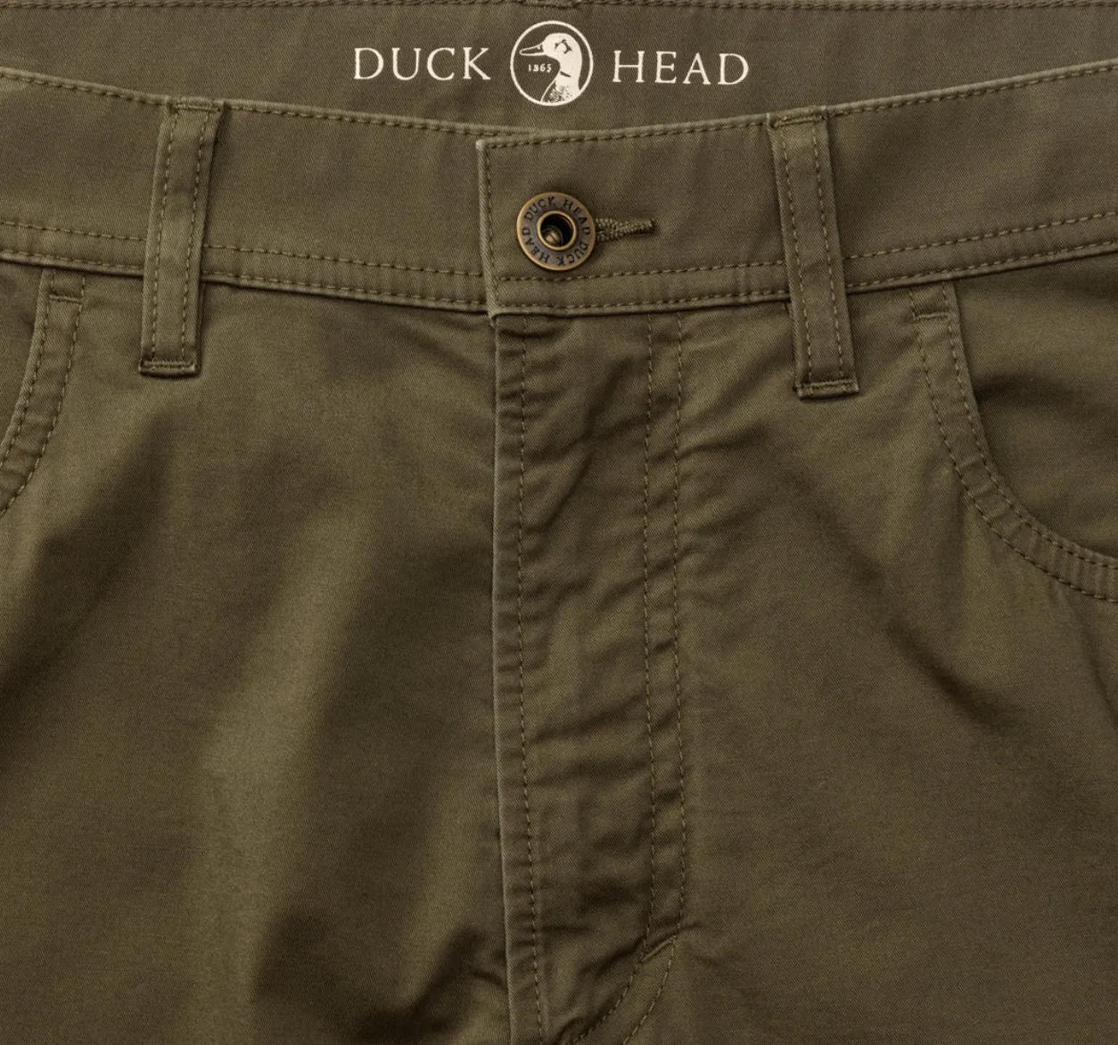 Duck Head Shoreline Five Pocket Olive Pine