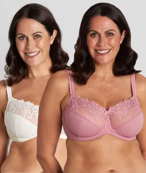 Fayreform Coral Underwire Bra - 2 Pack - Foxglove/Egret