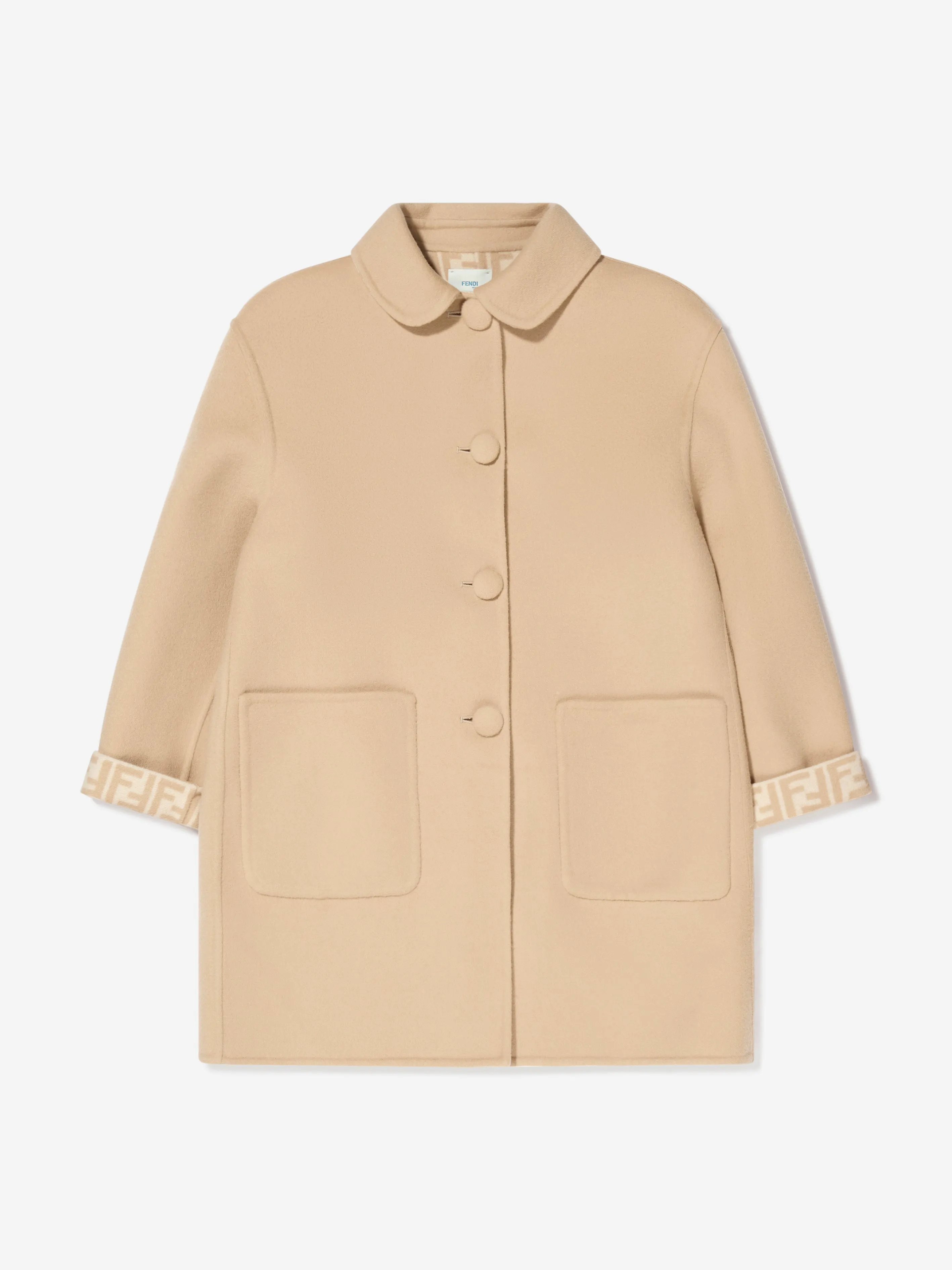 Fendi Girls Logo Print Coat