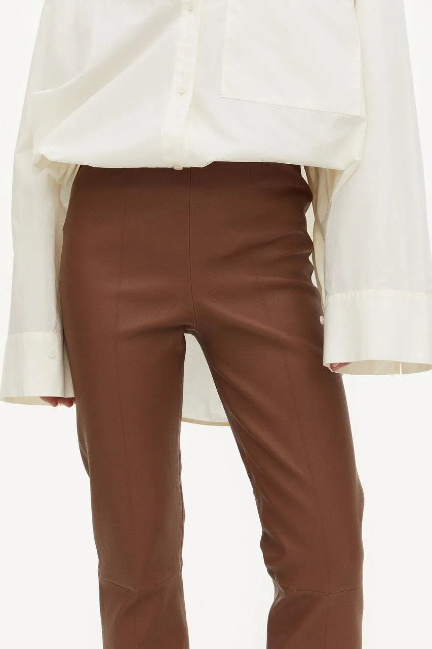 Florentina Dark Tan Leather Pants