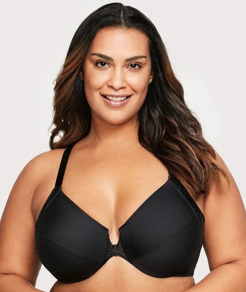 Glamorise Front-Closure Smoothing WonderWire Bra - Black