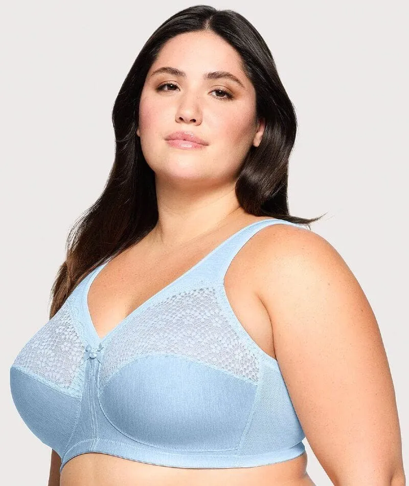 Glamorise Magiclift Moisture Control Wire-Free Bra - Light Blue