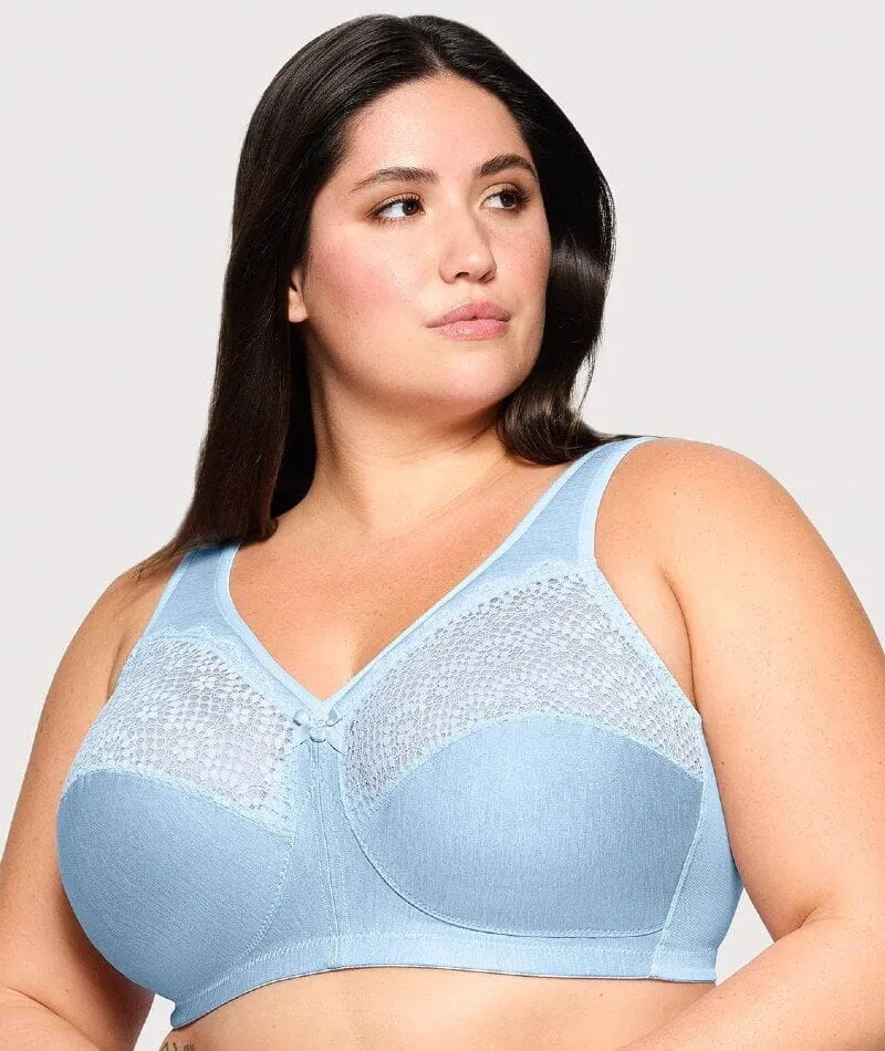 Glamorise Magiclift Moisture Control Wire-Free Bra - Light Blue