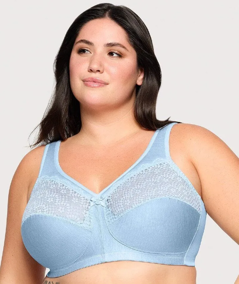 Glamorise Magiclift Moisture Control Wire-Free Bra - Light Blue