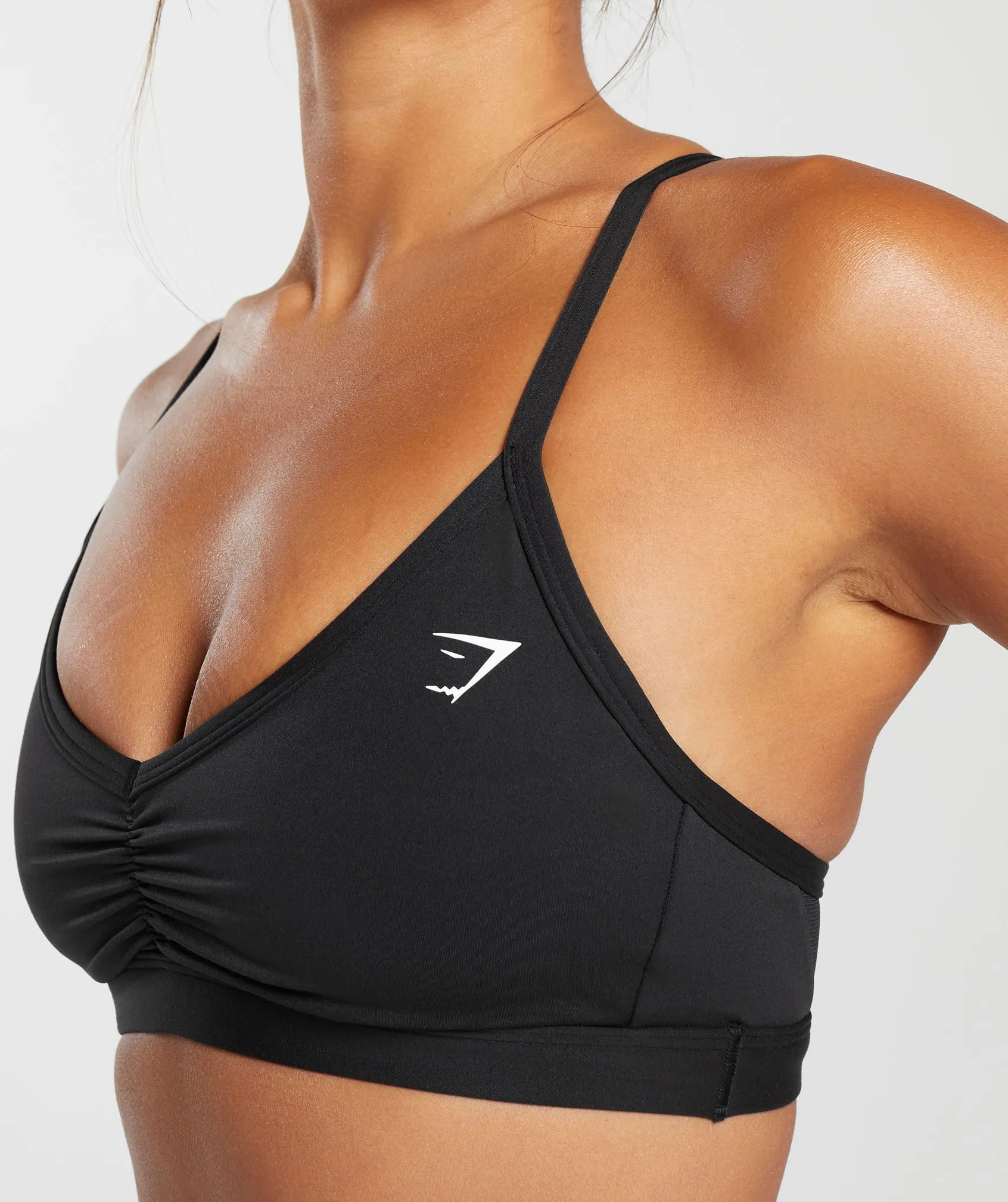 Gymshark Ruched Strappy Sports Bra - Black