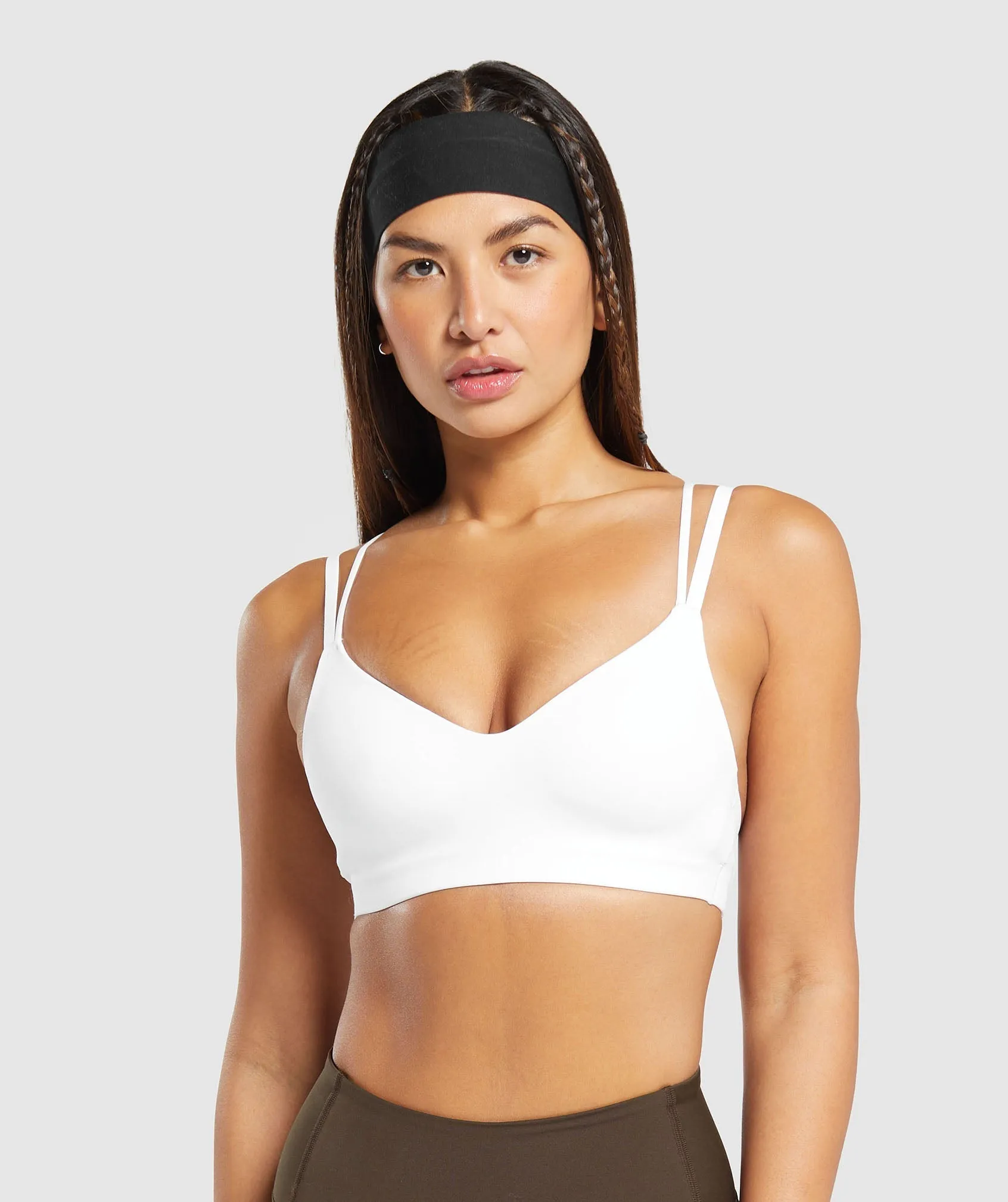 Gymshark Strappy Back Light Support Sports Bra - White