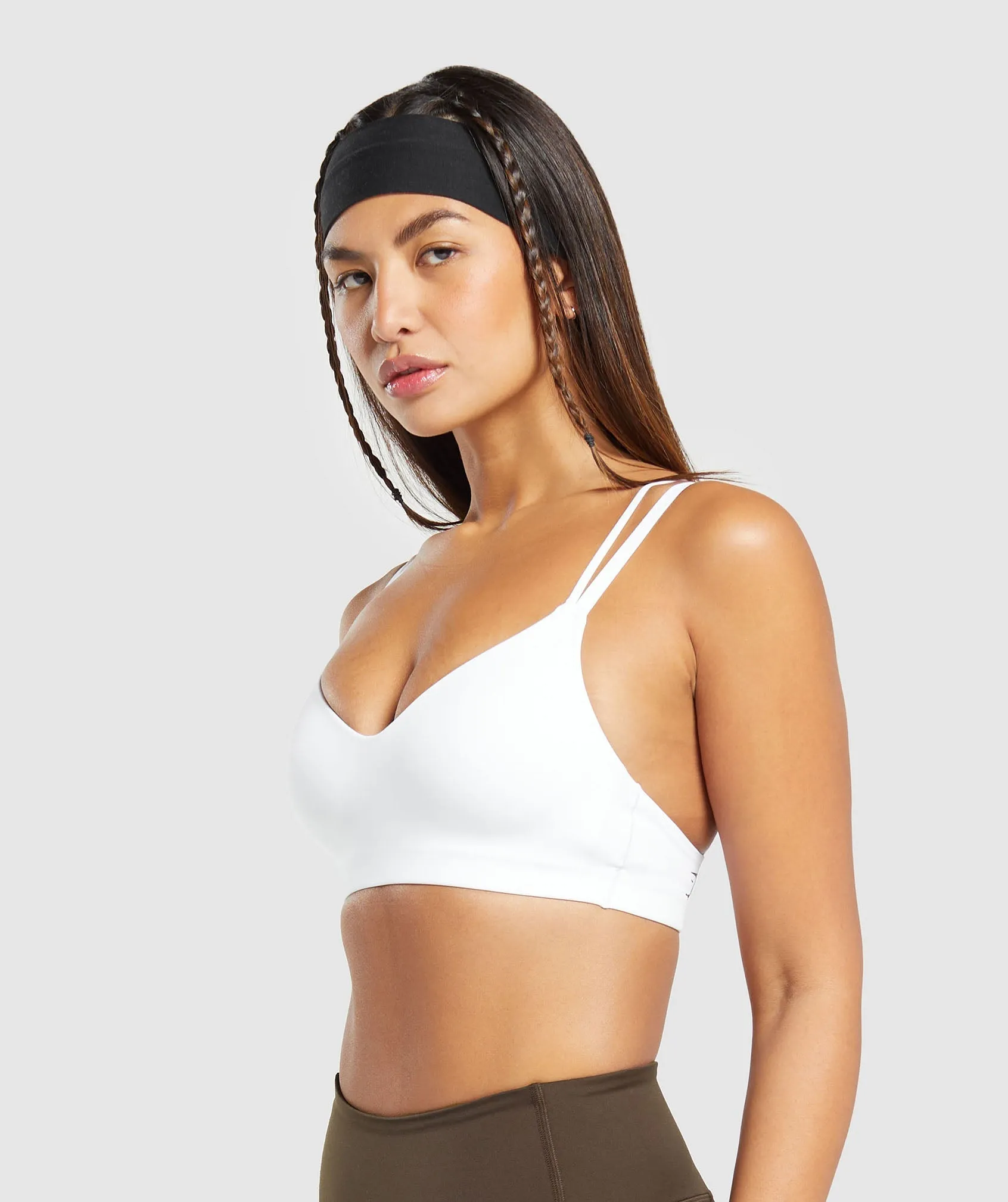 Gymshark Strappy Back Light Support Sports Bra - White