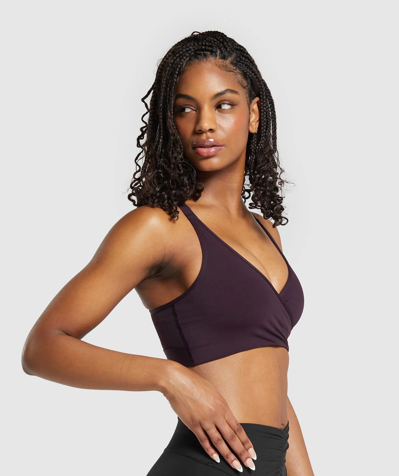 Gymshark Wrap Sports Bra - Plum Brown