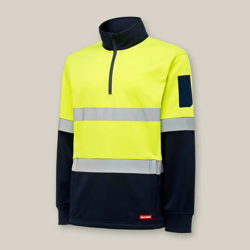 Hi-Vis 2 Tone 1/4 Zip Brushed Taped Fleece Jumper - Y19270