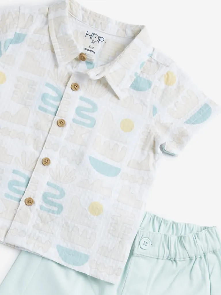 HOP Baby Multicolour Printed Shirt with Shorts Set