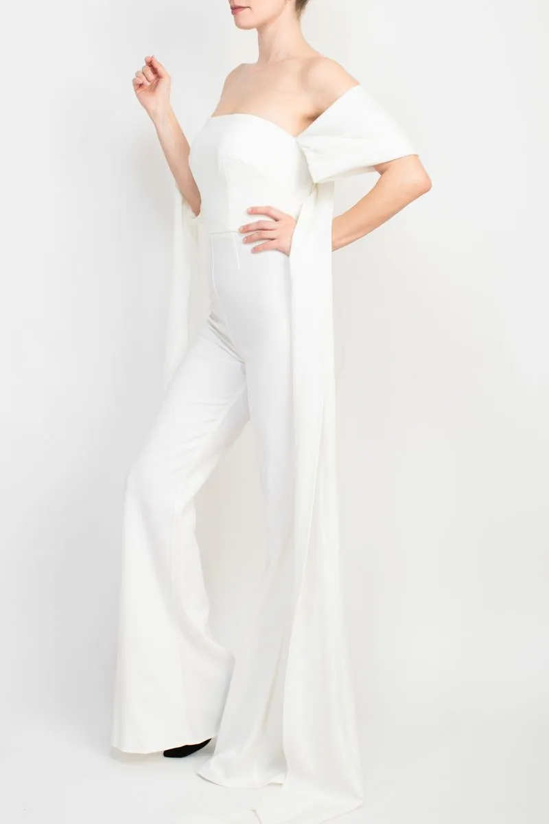 Jovani off the shoulder scuba crepe prom jumpsuit