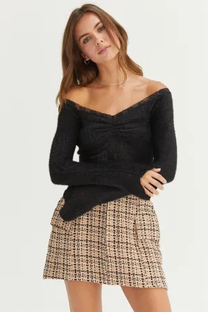 Jr Long Sleeve Top - Fuzzy Black