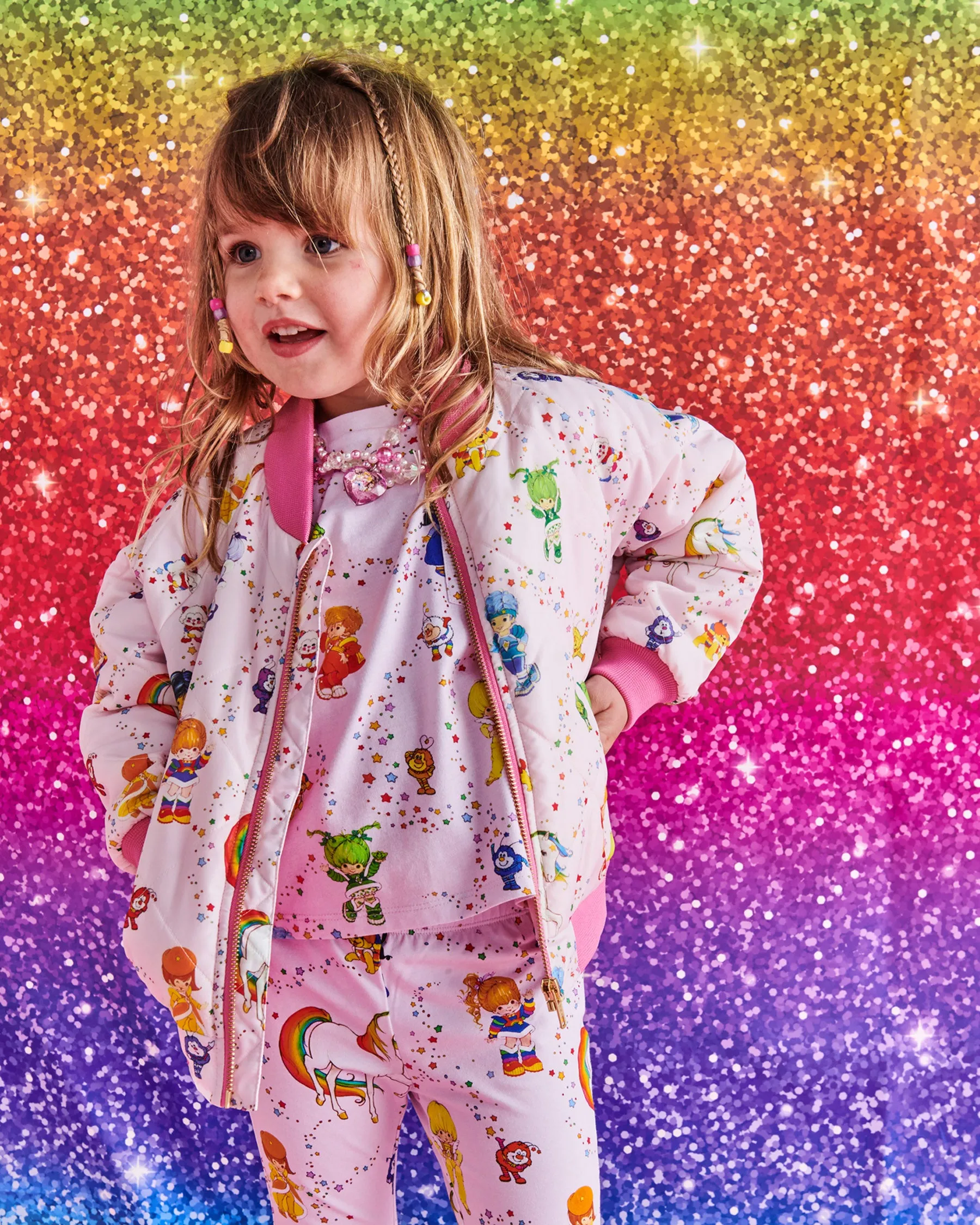 Kip & Co x Rainbow Brite Star Shower Bomber Jacket