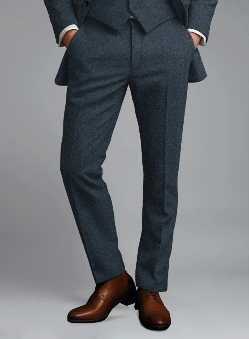 Light Weight Bond Blue Tweed Pants