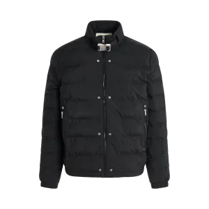 Lightweight Buckle Puffer Jacket in Black