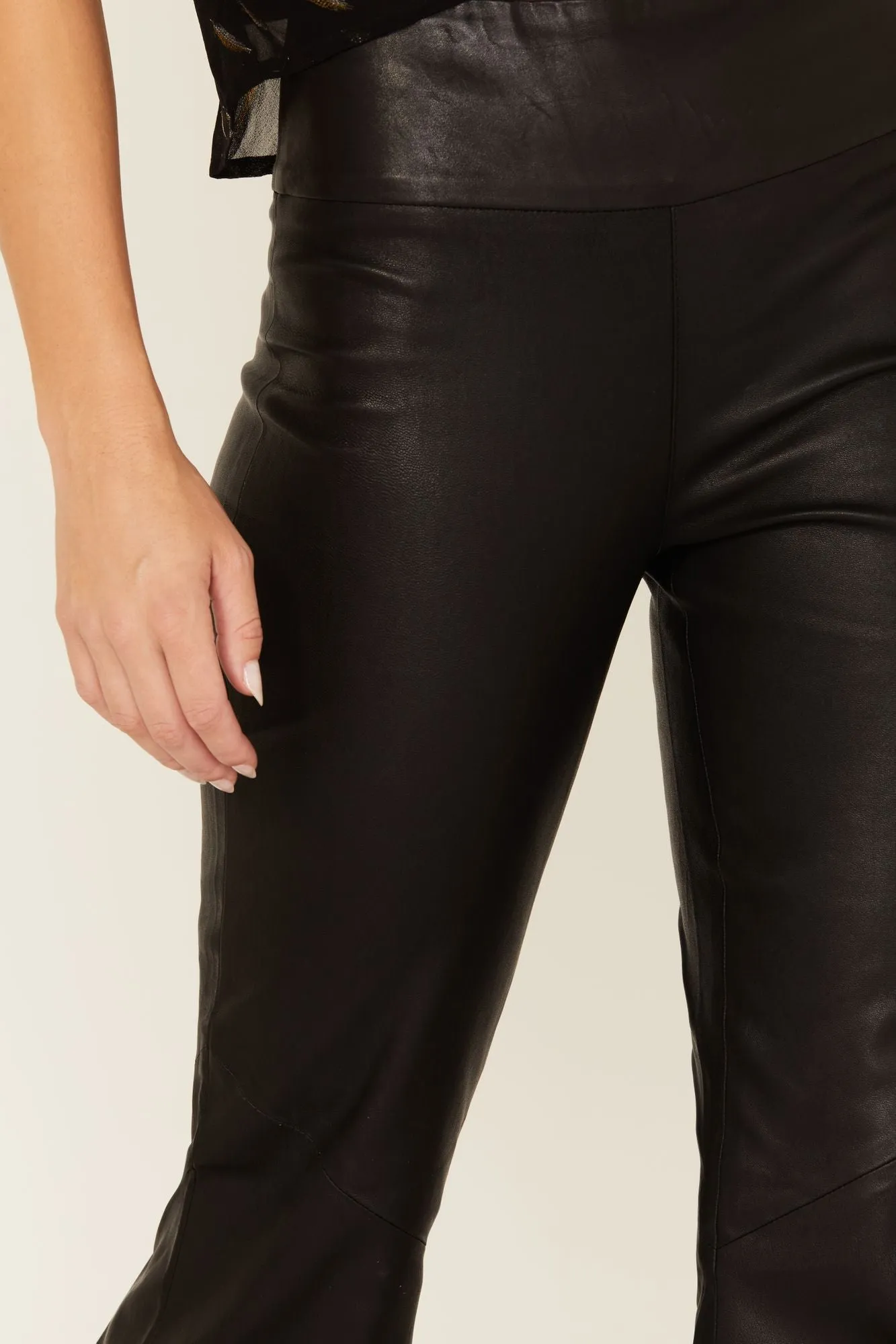 Lindsay Leather Flare Pants