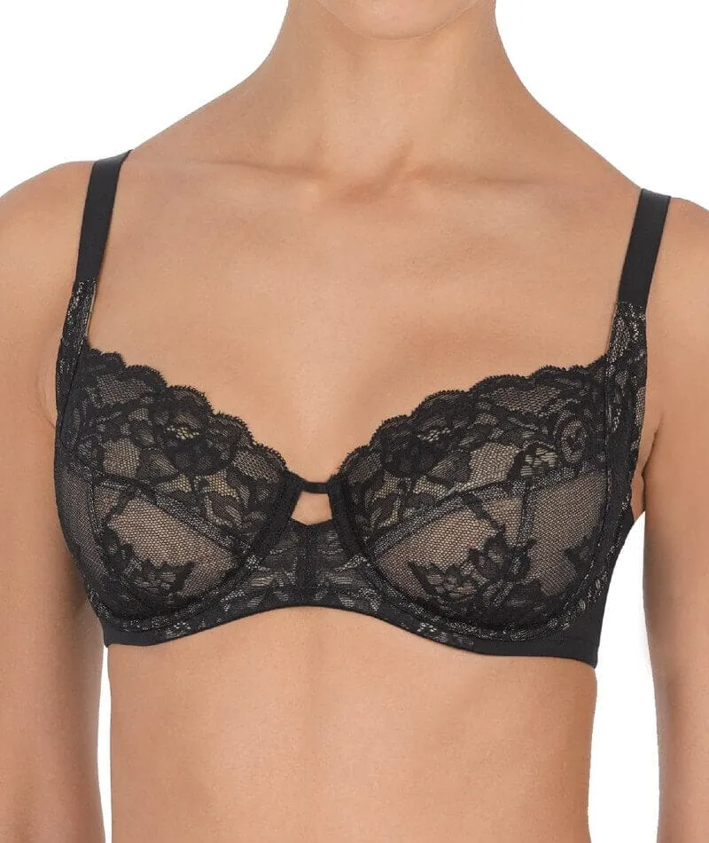 Natori Statement Supportive Full Figure Underwired Lace Bra - Black/Cafe