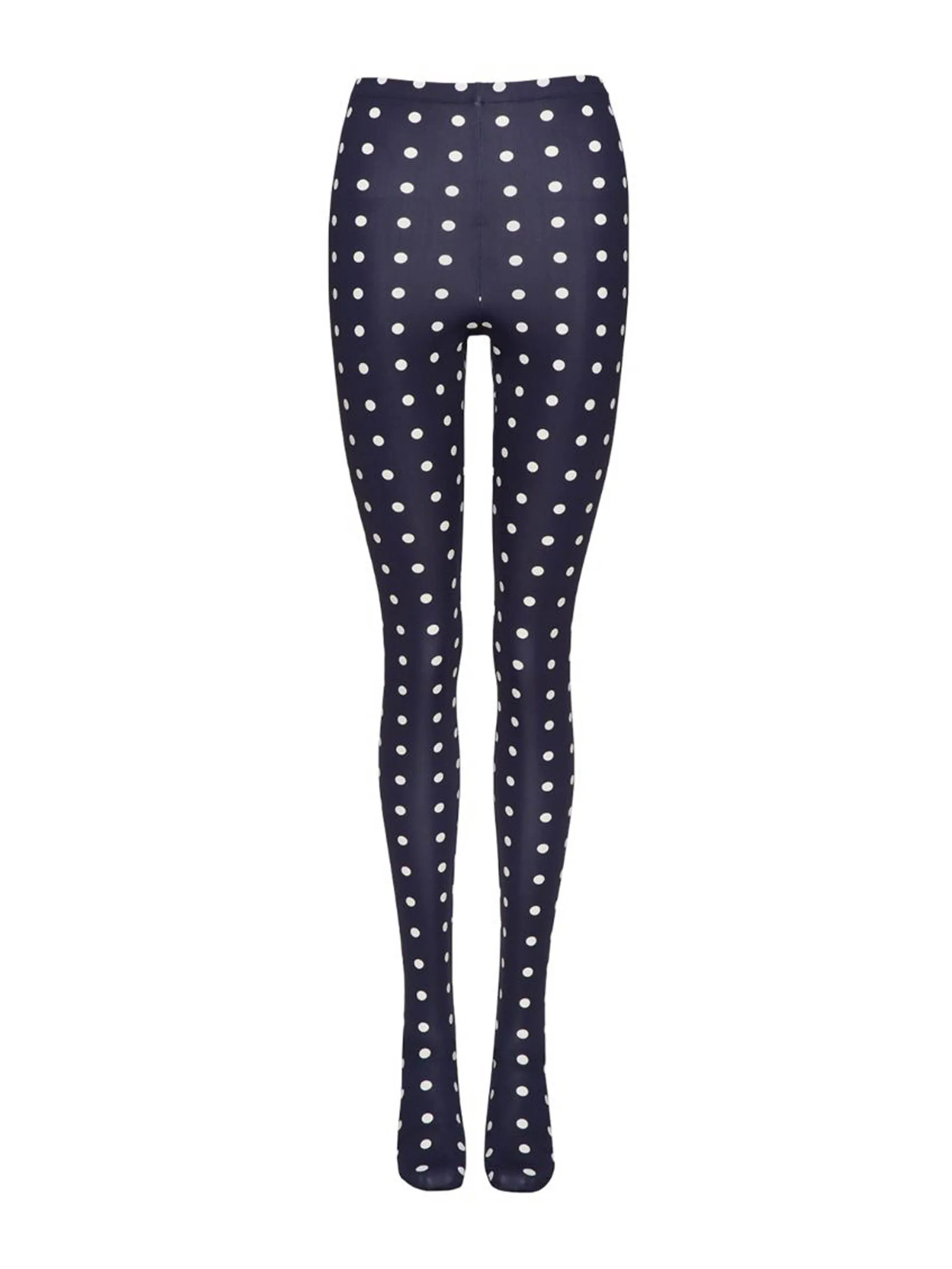 Navy polka dot tights