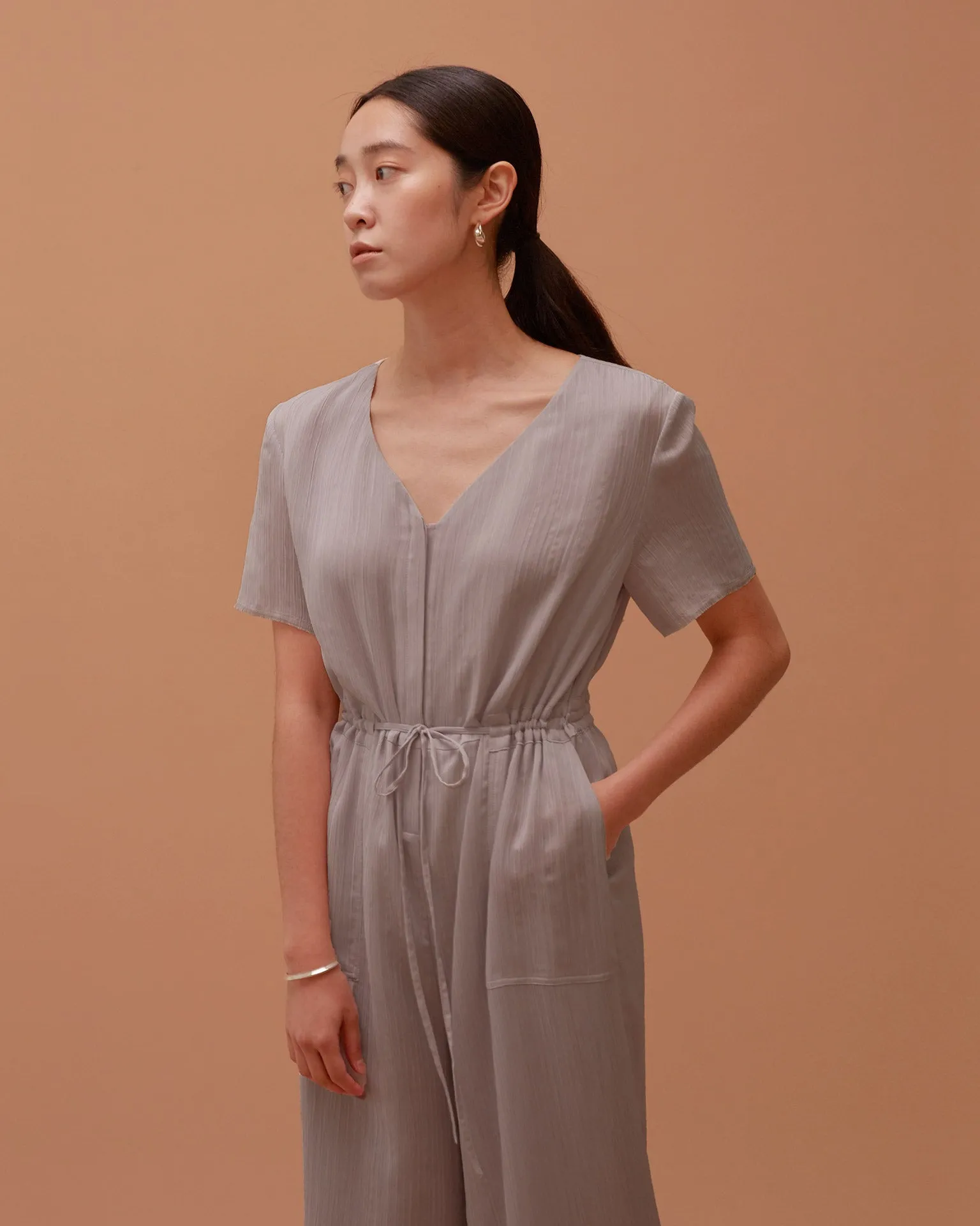 Ola Pleats Jumpsuit / Grey