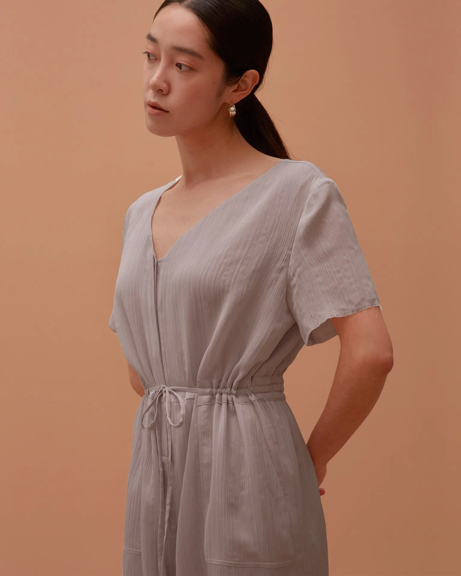 Ola Pleats Jumpsuit / Grey