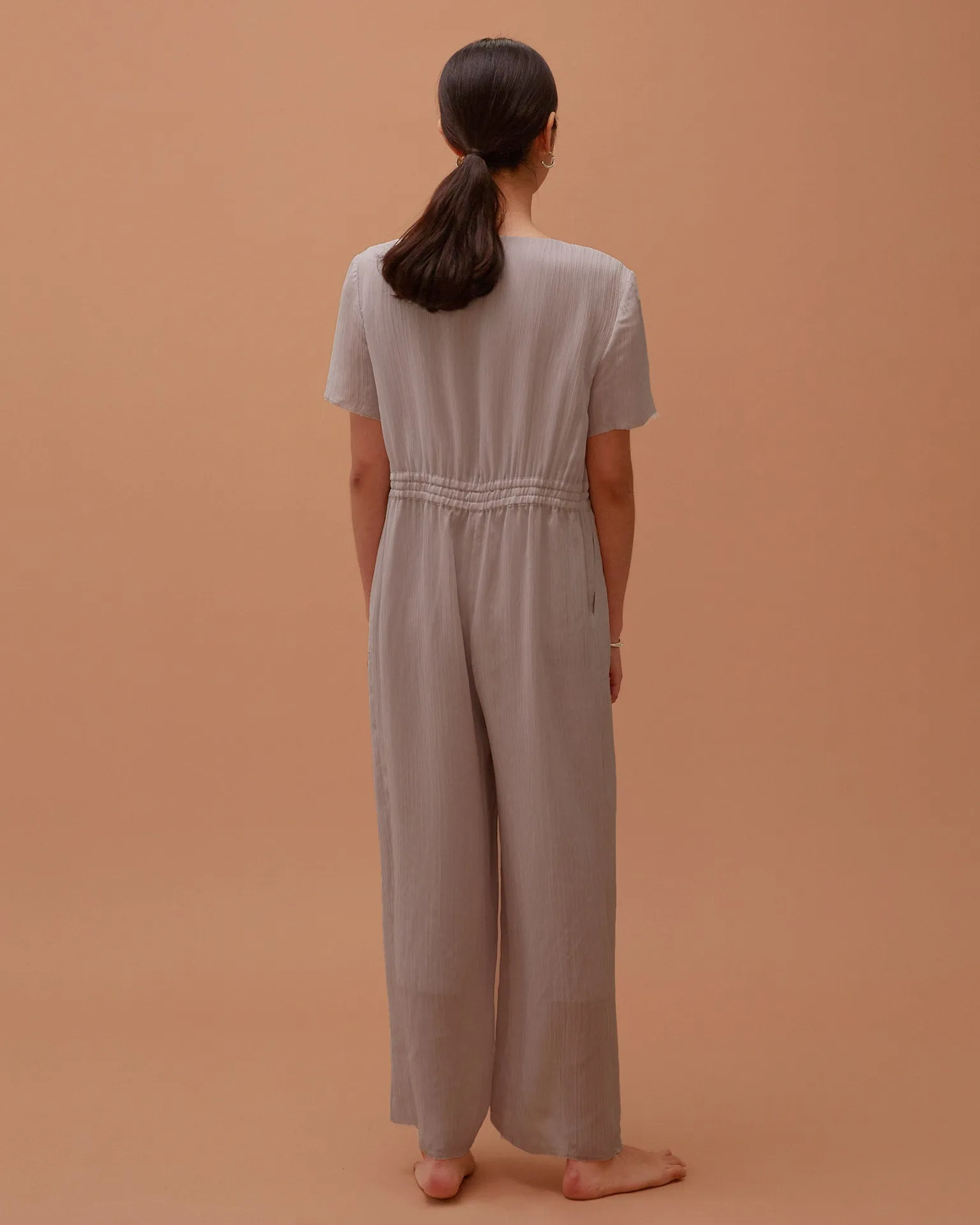 Ola Pleats Jumpsuit / Grey