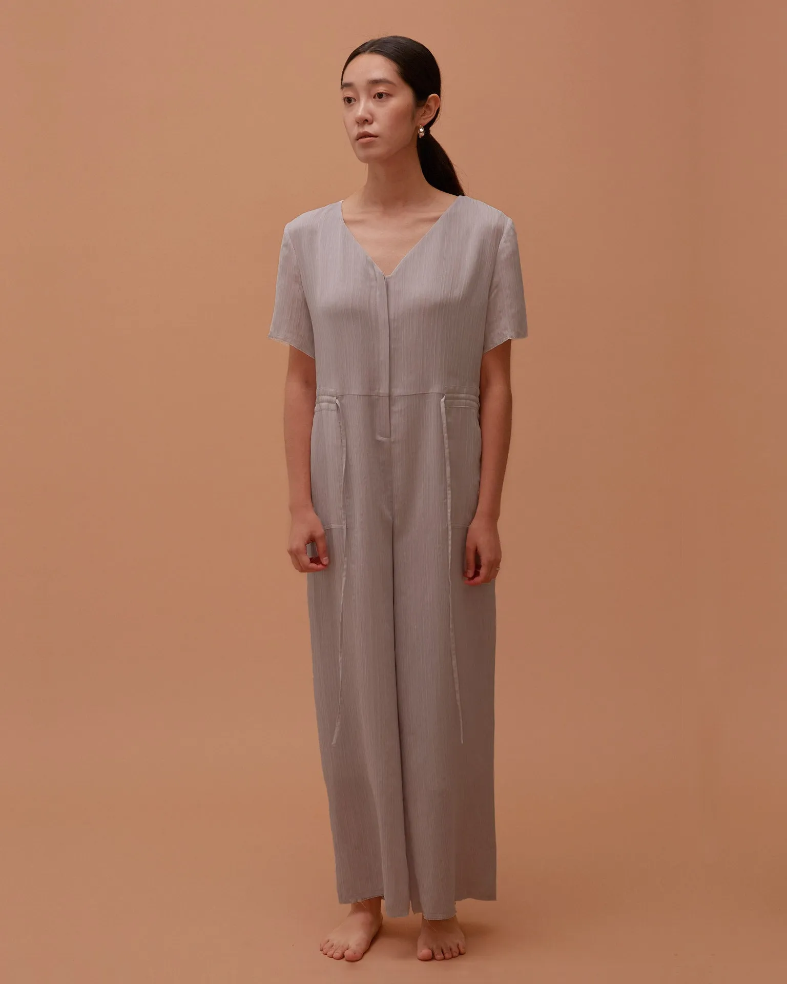 Ola Pleats Jumpsuit / Grey