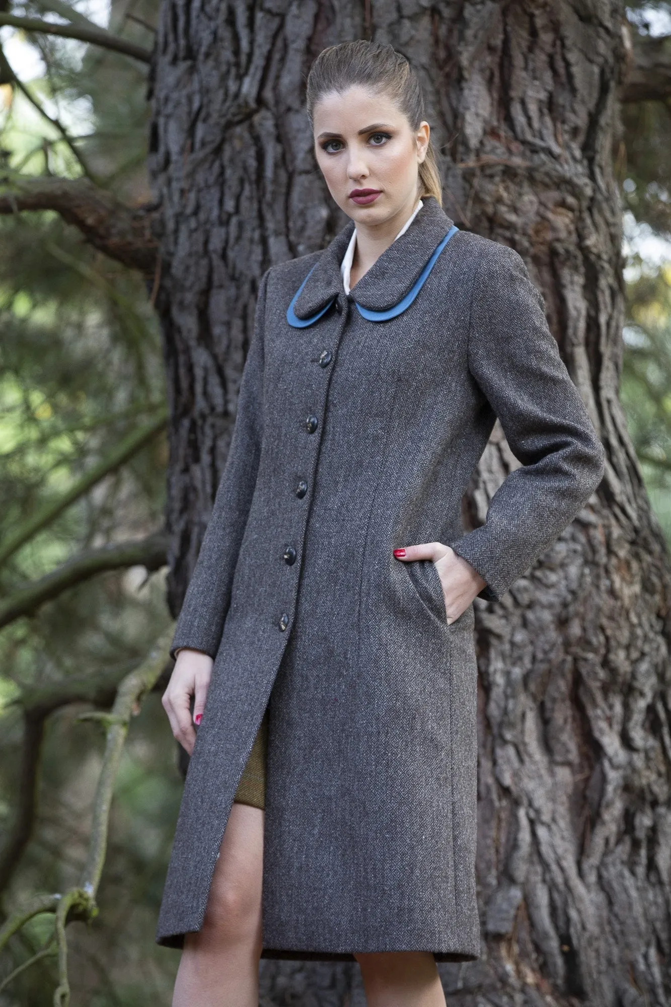 Organic Tweed Wool Coat